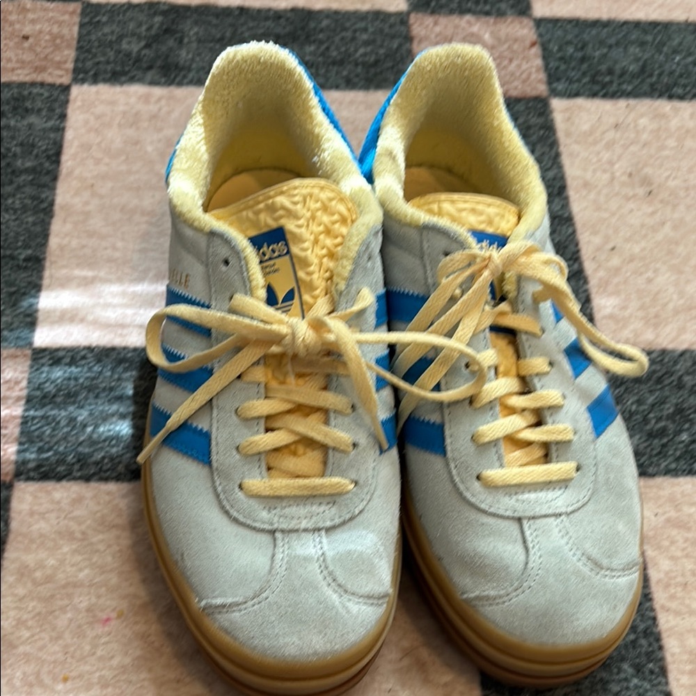 Adidas Blue and Yellow Retro Sneakers